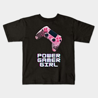 Power Gamer Girl Kids T-Shirt